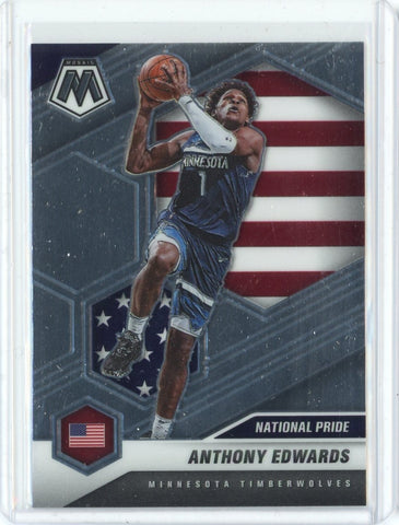 2020-21 Panini Mosaic Basketball Anthony Edwards National Pride Card #252