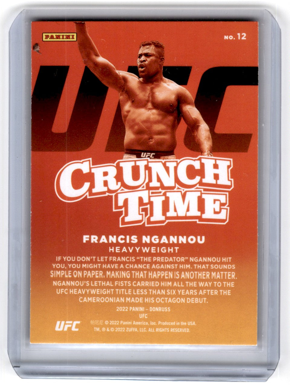 2022 Panini UFC Donruss Francis Ngannou Crunch Time Press Proof Card 12