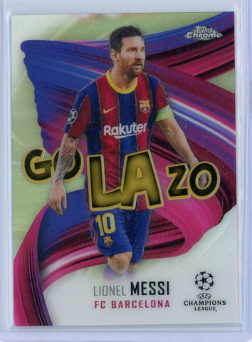 2021 Topps Chrome Lionel Messi Go Lazo Card GOL-LM