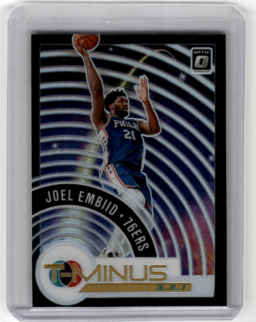 2020 Donruss Optic #13 Joel Embiid Silver T-Minus 3...2...1 Purple