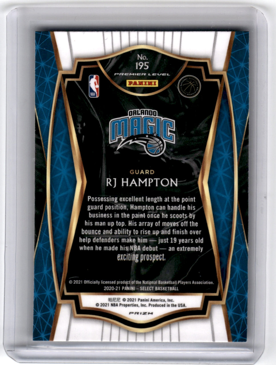 2020 Panini Select #195 RJ Hampton Red/White/Blue Prizm