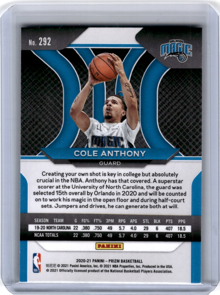 2020 Panini Prizm #12 Cole Anthony Instant Impact