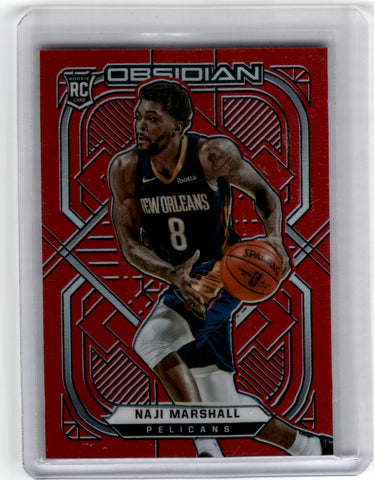 2020 Panini Obsidian #184 Naji Marshall RC Electric Etch Red