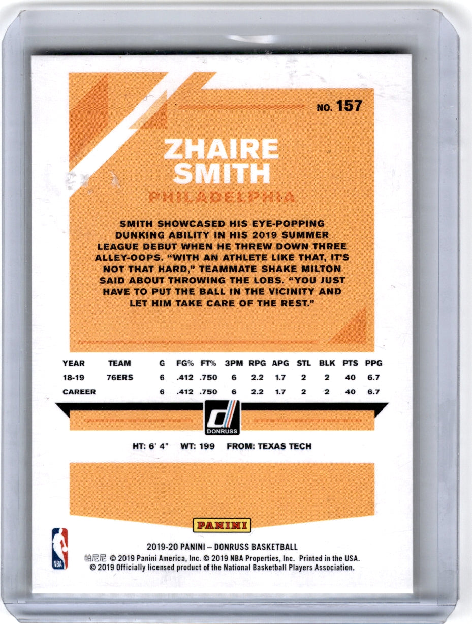 2019 Donruss #157 /25 Zhaire Smith Green
