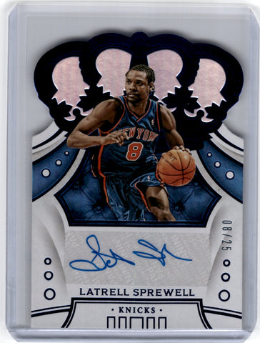 2019 Panini Crown Royale #CA-LSP Latrell Sprewell Crown Autographs Blue