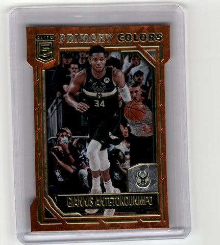 2021 Donruss Elite Orange #10 Giannis Antetokounmpo Primary Colors Blue