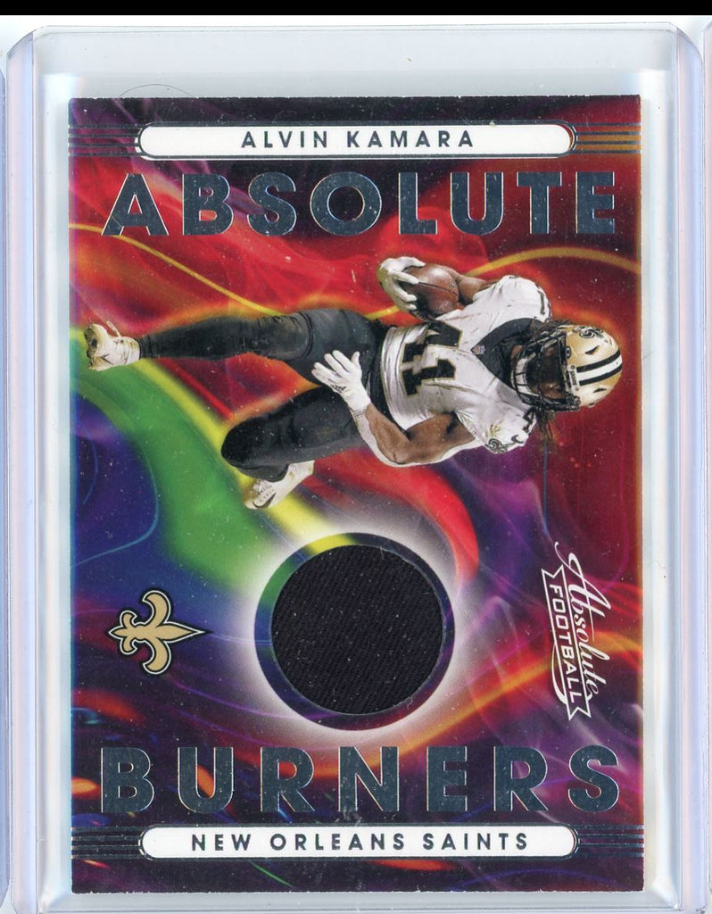 2021 Absolute Football Absolute Burners Alvin Kamara Patch Card AB11