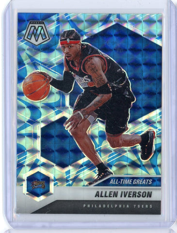 2020 Panini Mosaic Allen Iverson All Time Greats Reactive Blue Card 292