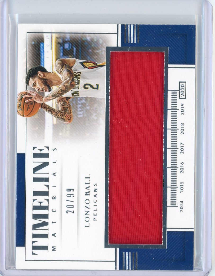 2019-20 Panini National Treasures Lonzo Ball Patch Card #TM-LBL /99