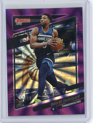 2020-21 Panini Donruss Malik Beasley Purple /99 Card #58