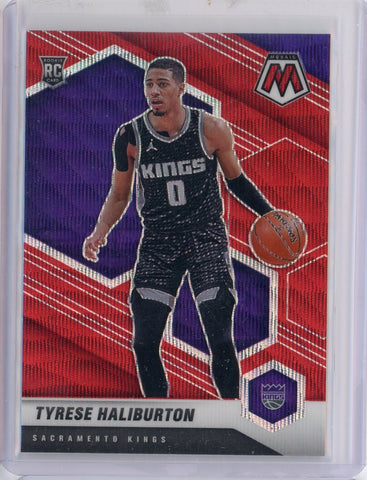 2020 Panini Mosaic Tyrese Haliburton RC Red Wave Card #204