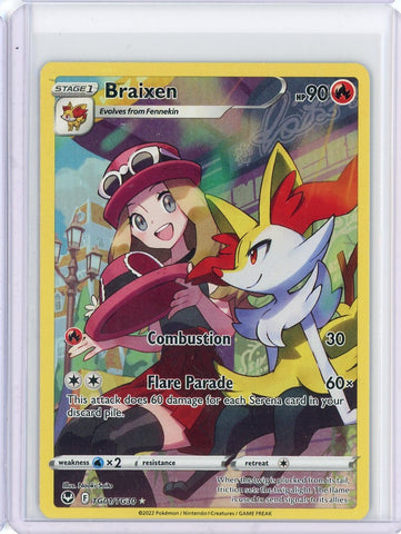 2022 Pokemon Silver Tempst Braixen Trainer TG01/TG30