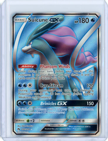 2018 Pokemon Lost Thunder Suicune Full Art GX 200/214