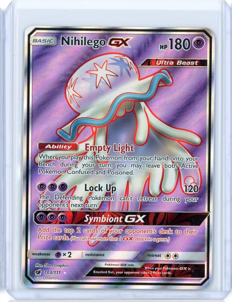  Pokemon Nihilego-GX - 103/111 - Full Art Ultra Rare