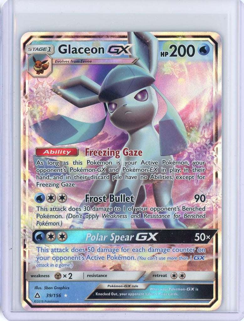 2018 Pokemon Ultra Prism Glaceon Ultra Rare GX 39/156
