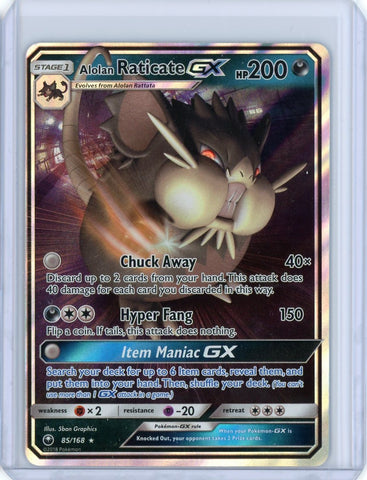 2018 Pokemon Celestial Storm Alolan Raticate Ultra Rare GX 85/168