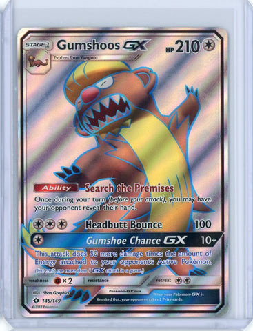 2017 Pokemon Sun & Moon Gumshoos Ultra Rare GX 145/149