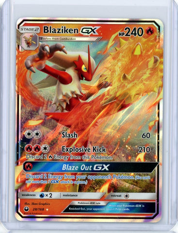 2018 Pokemon Celestial Storm Blaziken Ultra Rare GX 28/168