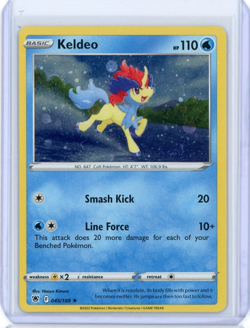 2022 Pokemon Astrial Radiance Keldeo Holo 045/189