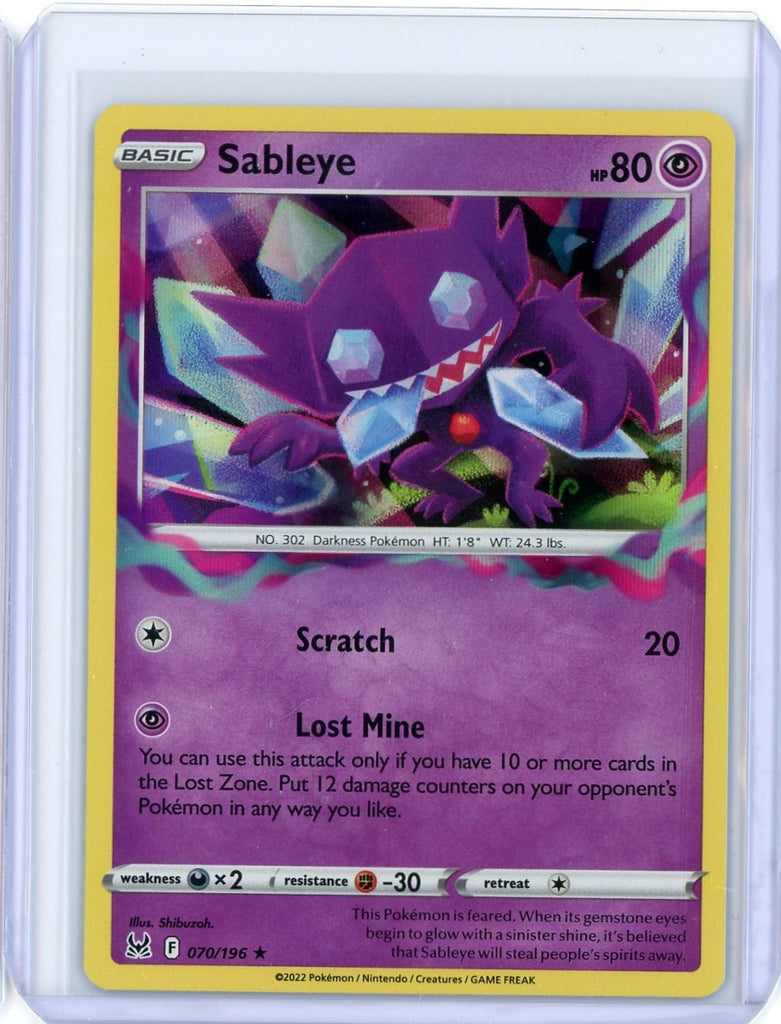 2022 Pokemon Lost Origin Sableye Holo 070/196