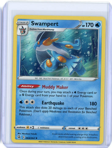 2021 Pokemon Fusion Strike Swampert Holo 064/264