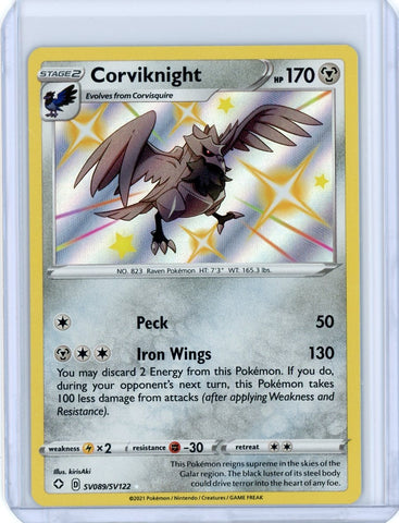 2021 Pokemon Shining Fates Corviknight Shiny Holo SV089/SV122