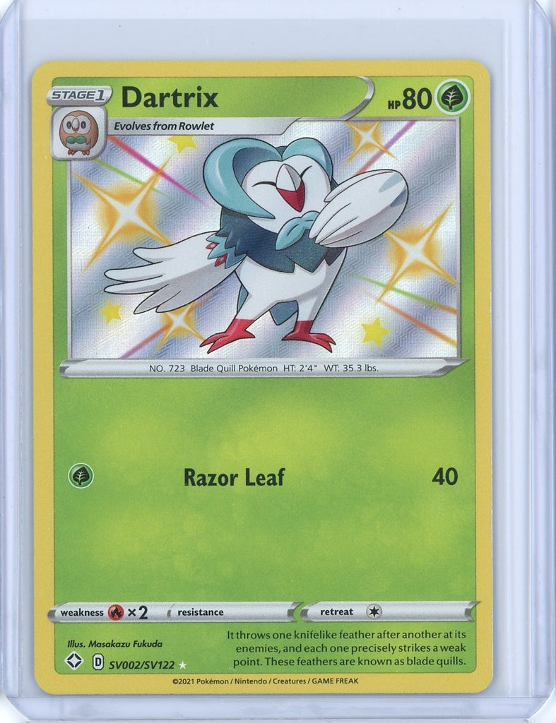 2021 Pokemon Shining Fates Dartrix Shiny Holo SV002/SV122