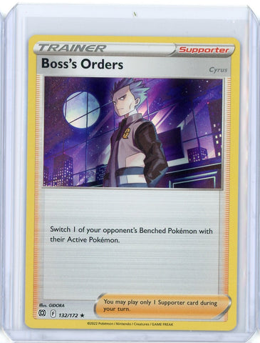 2022 Pokemon Brilliant Stars Boss's Orders Trainer Holo 132/172