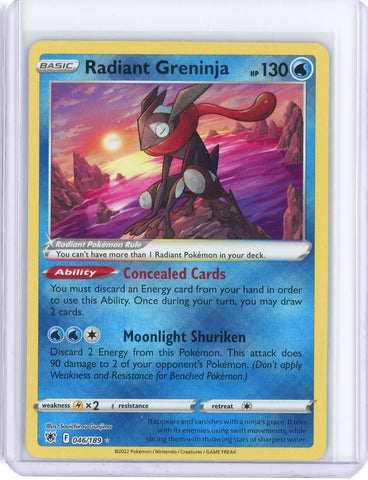 2022 Pokemon Astral Radiance Radiant Greninja Rare 046/189