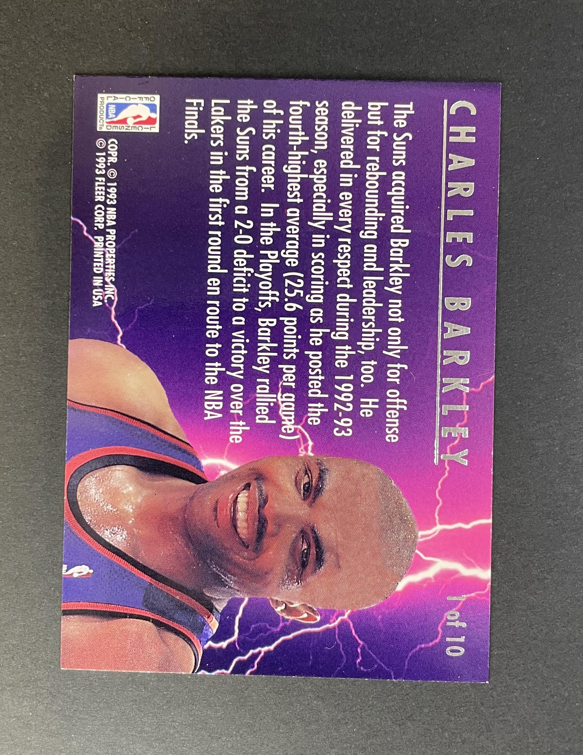 1993-94 Fleer Ultra Charles Barkley Scoring Kings Card #1 of 10