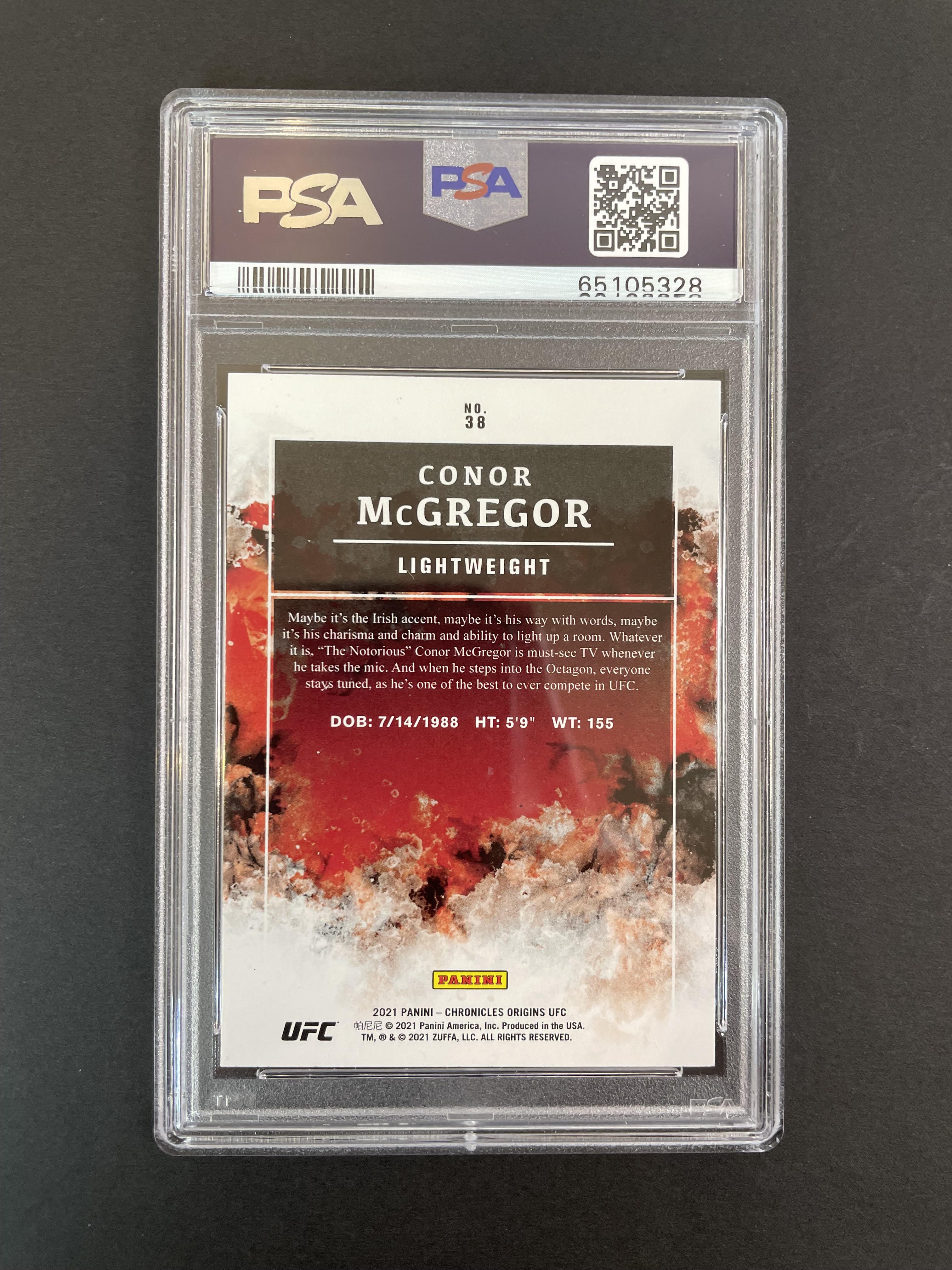 2021 Panini Chronicles Origins Conor McGregor Card #38 PSA 9 MINT
