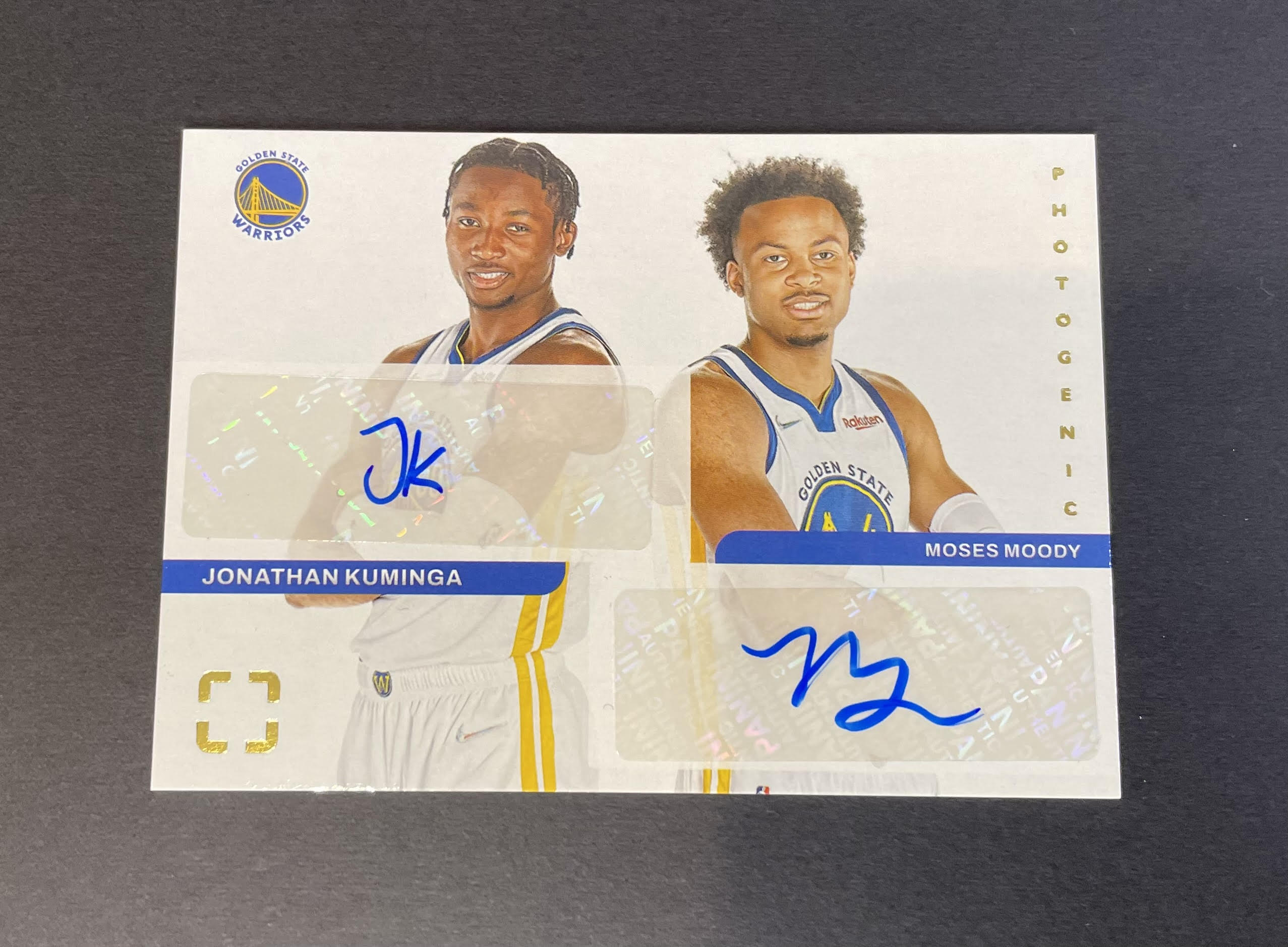 2021-22 Panini Photogenic Jonathan Kuminga Moses Moody Dual Auto DAU-KM