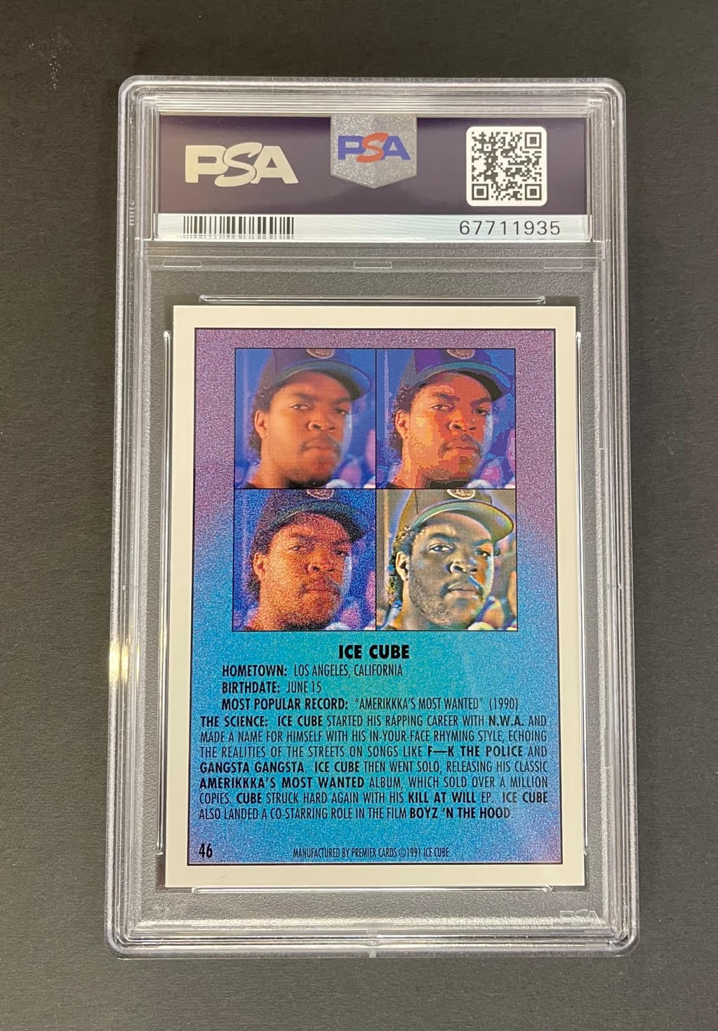 1991 Premier Rap Pack Ice Cube #46 PSA 10 GEM MINT