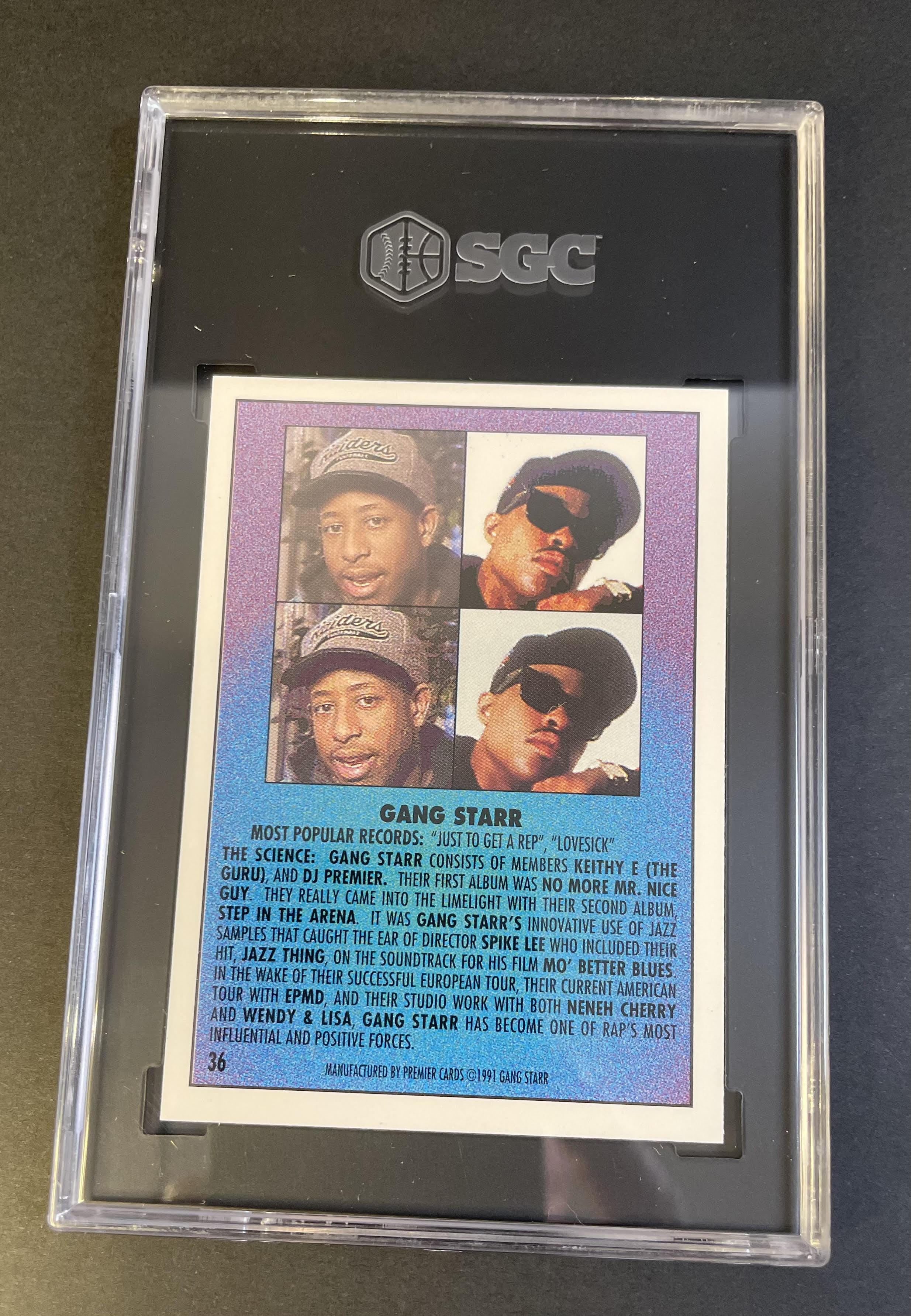 1991 The Rap Gang Starr #36 SGC 10 GEM MINT