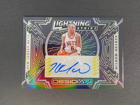 2020-21 Panini Obsidian Lightning Strikes Kenyon Martin Auto /10 #LSKMR