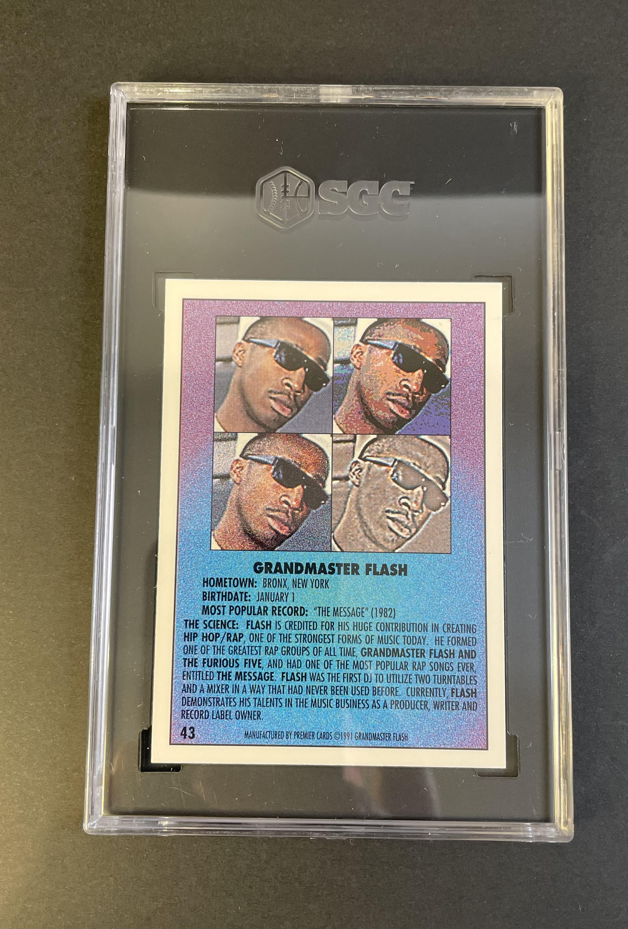 1991 The Rap Granmaster Flash #43 SGC 10 GEM MINT