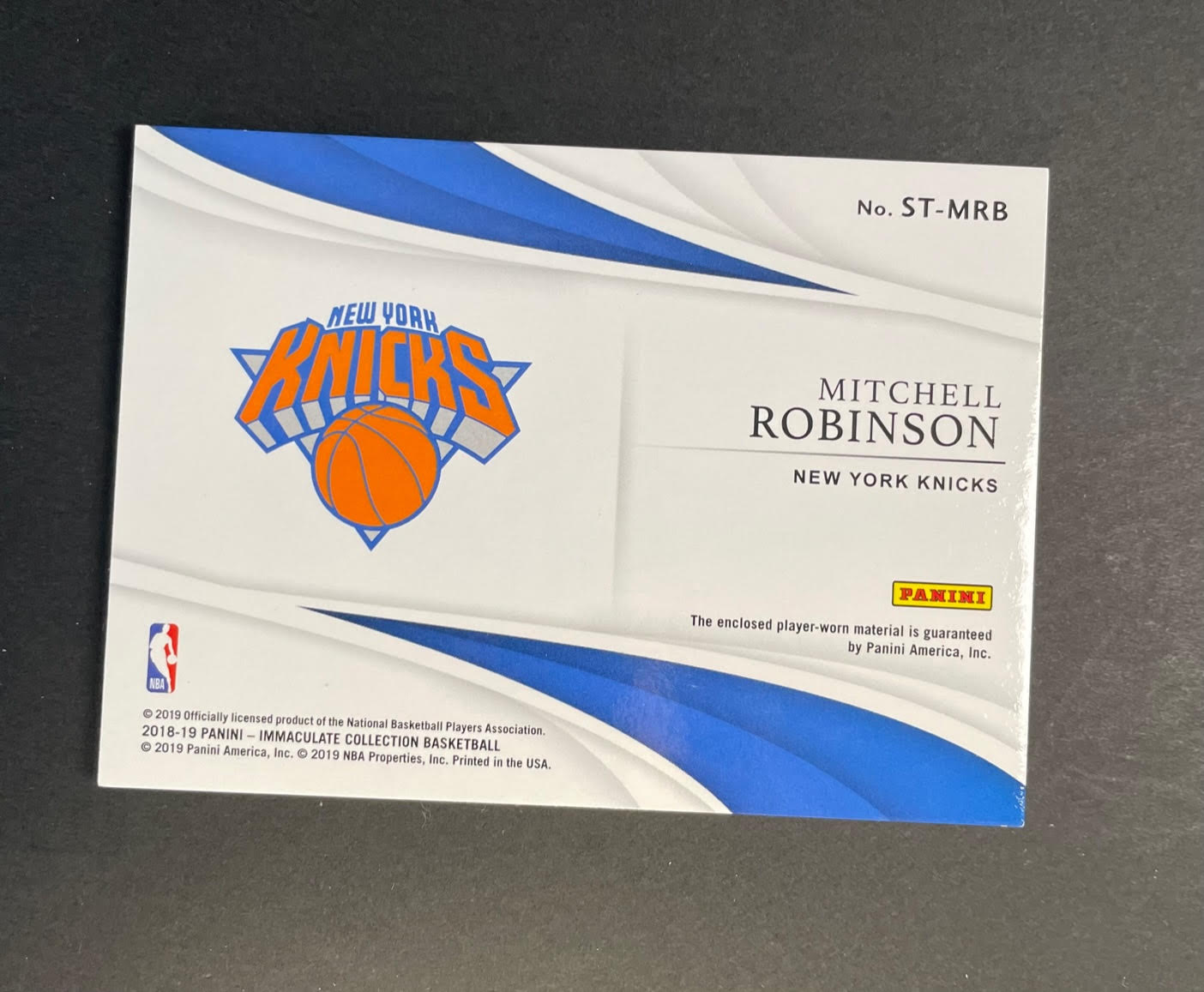2018-19 Panini Immaculate Mitchell Robinson /99 #STMRB