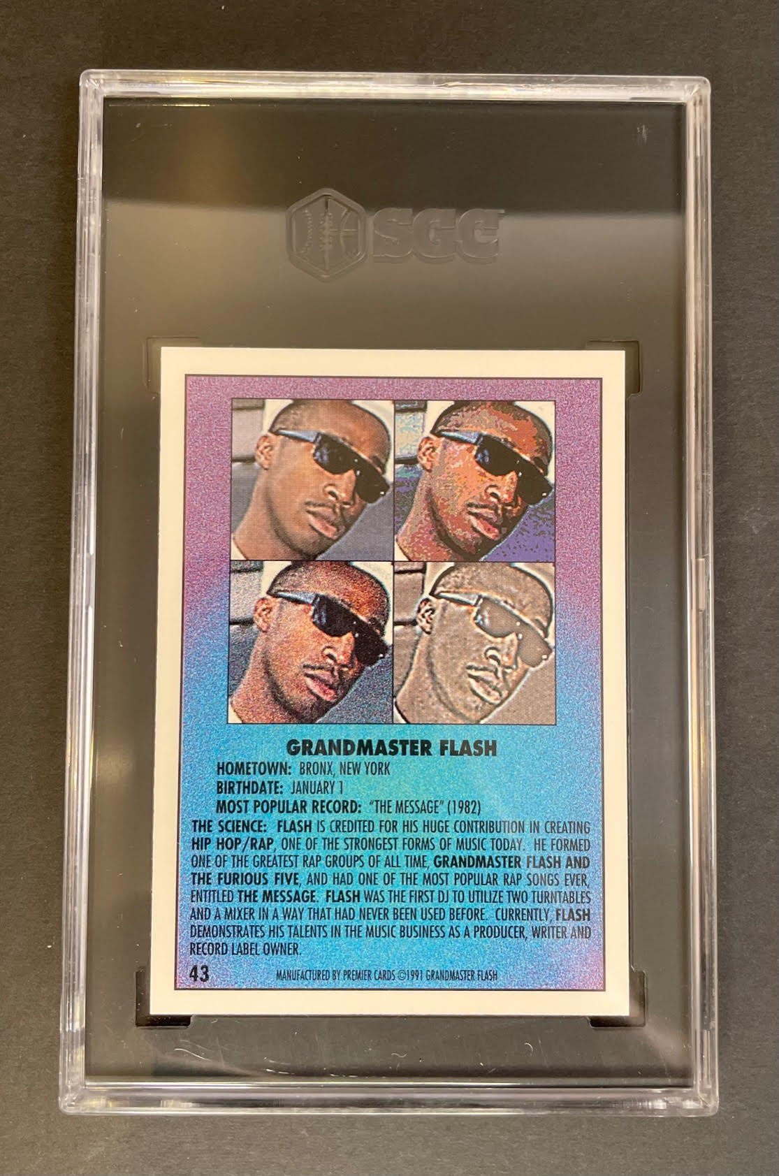 1991 The Rap Pack Grandmaster Flash #43 SGC 10 GEM MINT