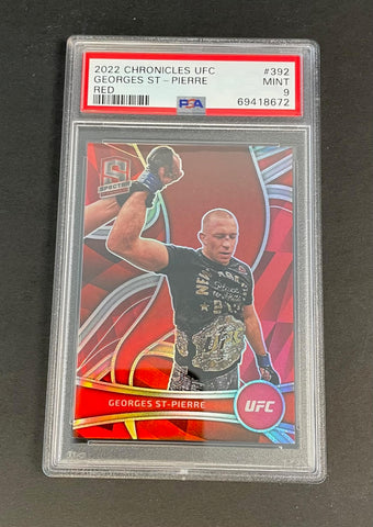 2022 Panini Chronicles UFC Georges St-Pierre Red /199 #392 PSA 9