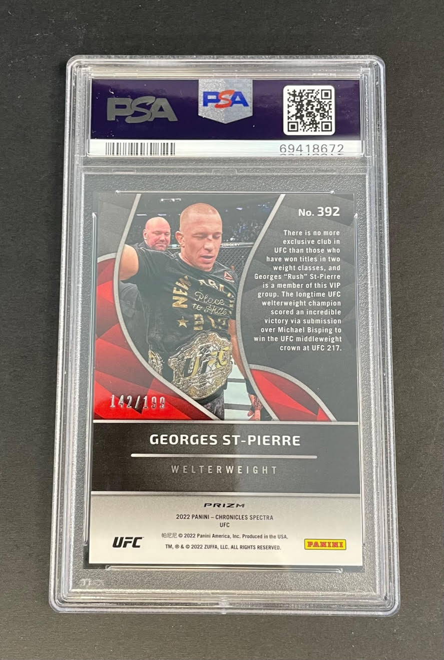 2022 Panini Chronicles UFC Georges St-Pierre Red /199 #392 PSA 9