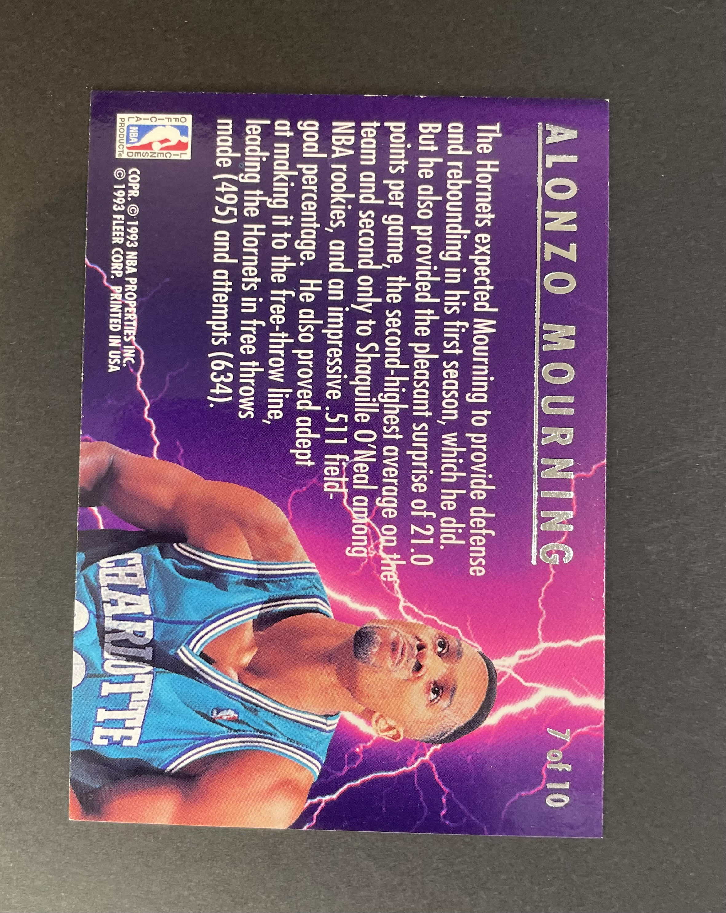 1993-94 Fleer Ultra Alonzo Mourning Scoring Kings Card #7 of 10