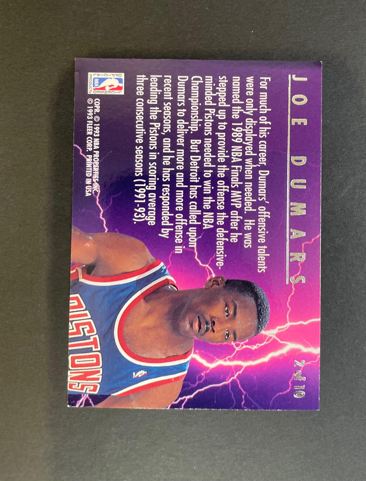 1993-94 Fleer Ultra Joe Dumars Scoring Kings Card #2 of 10