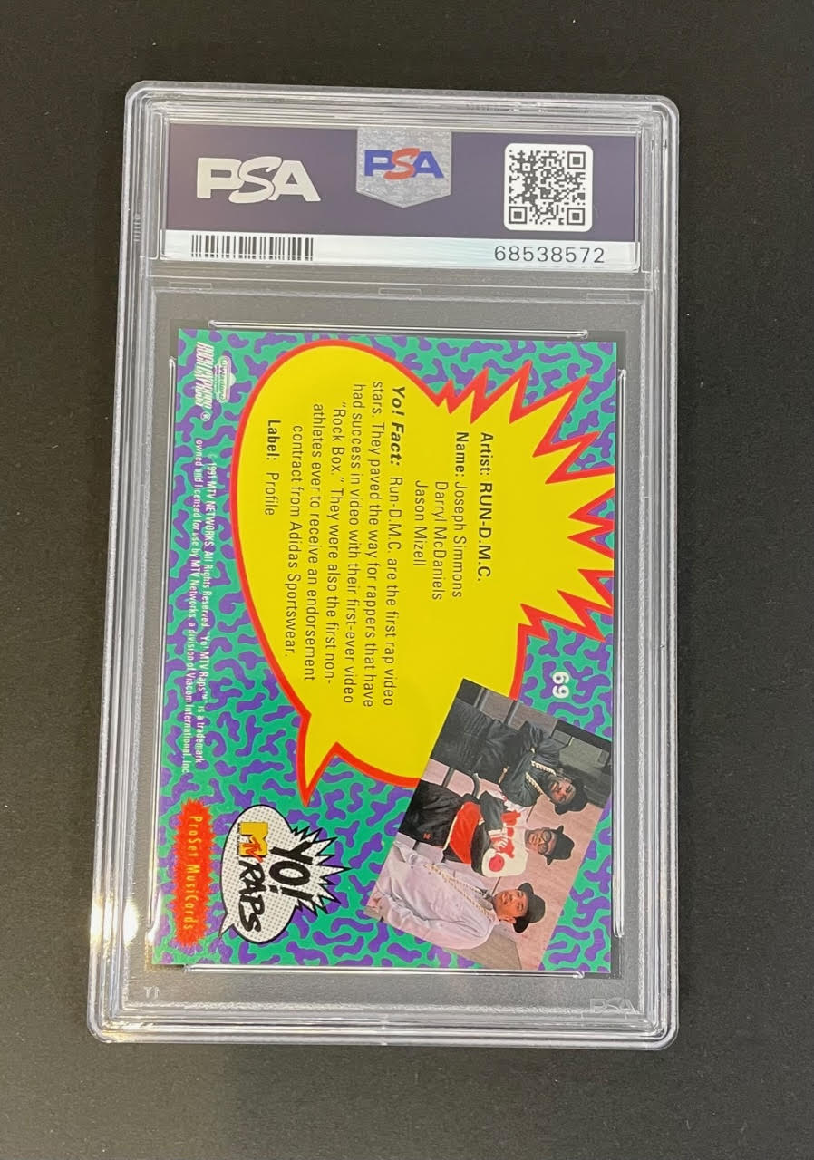 1991 Yo MTV Raps Run DMC Card #50 PSA 7