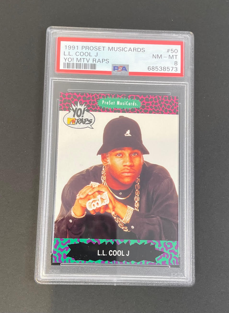 1991 Yo MTV Raps LL Cool J Card #50 PSA 8