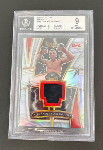 2022 Select UFC Alexander Volkanovski Sparks Patch SPAVK BGS 9