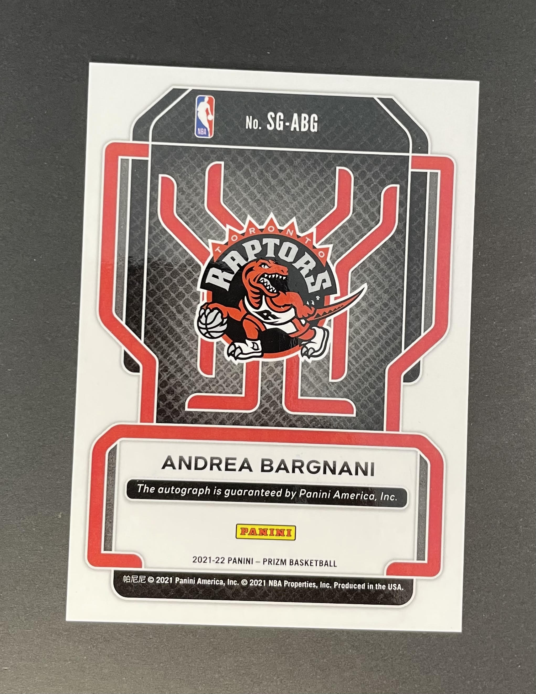 2021-22 Panini Prizm Andrea Bargani Auto #SGABG