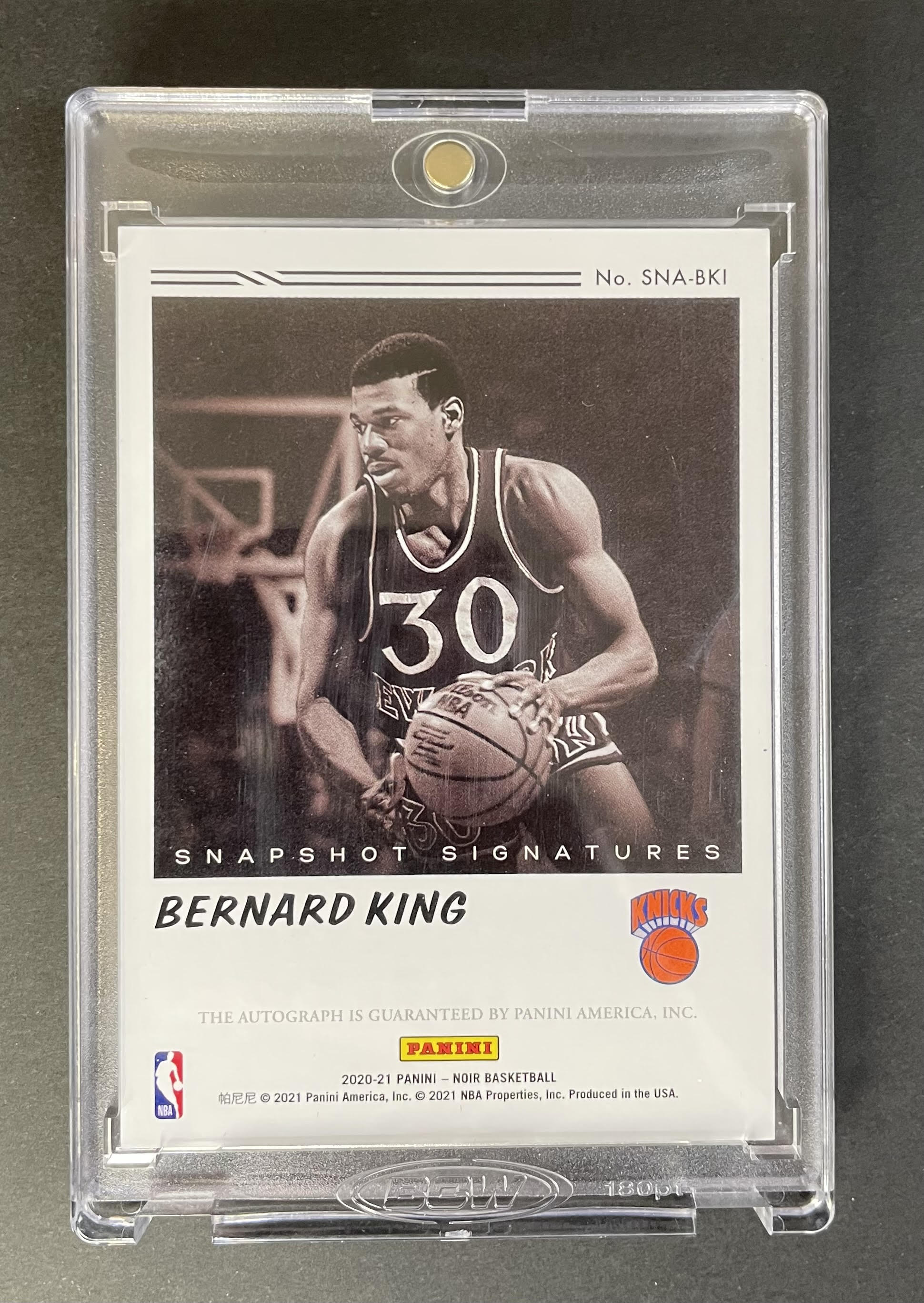 2020-21 Panini Noir Bernard King Snapshot Signatures /99 #SNABKI