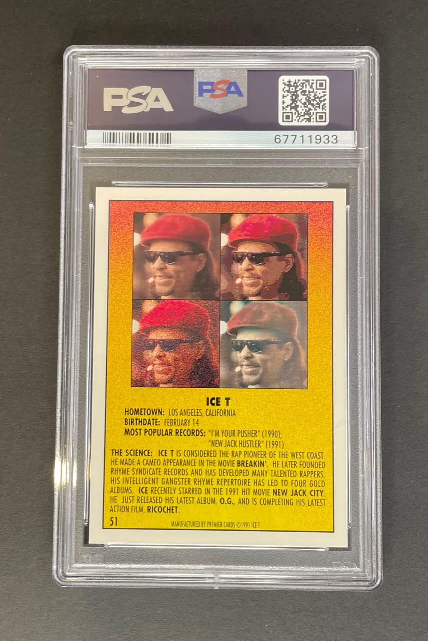 1991 Premier Rap Pack Ice T #51 PSA 10 GEM MINT