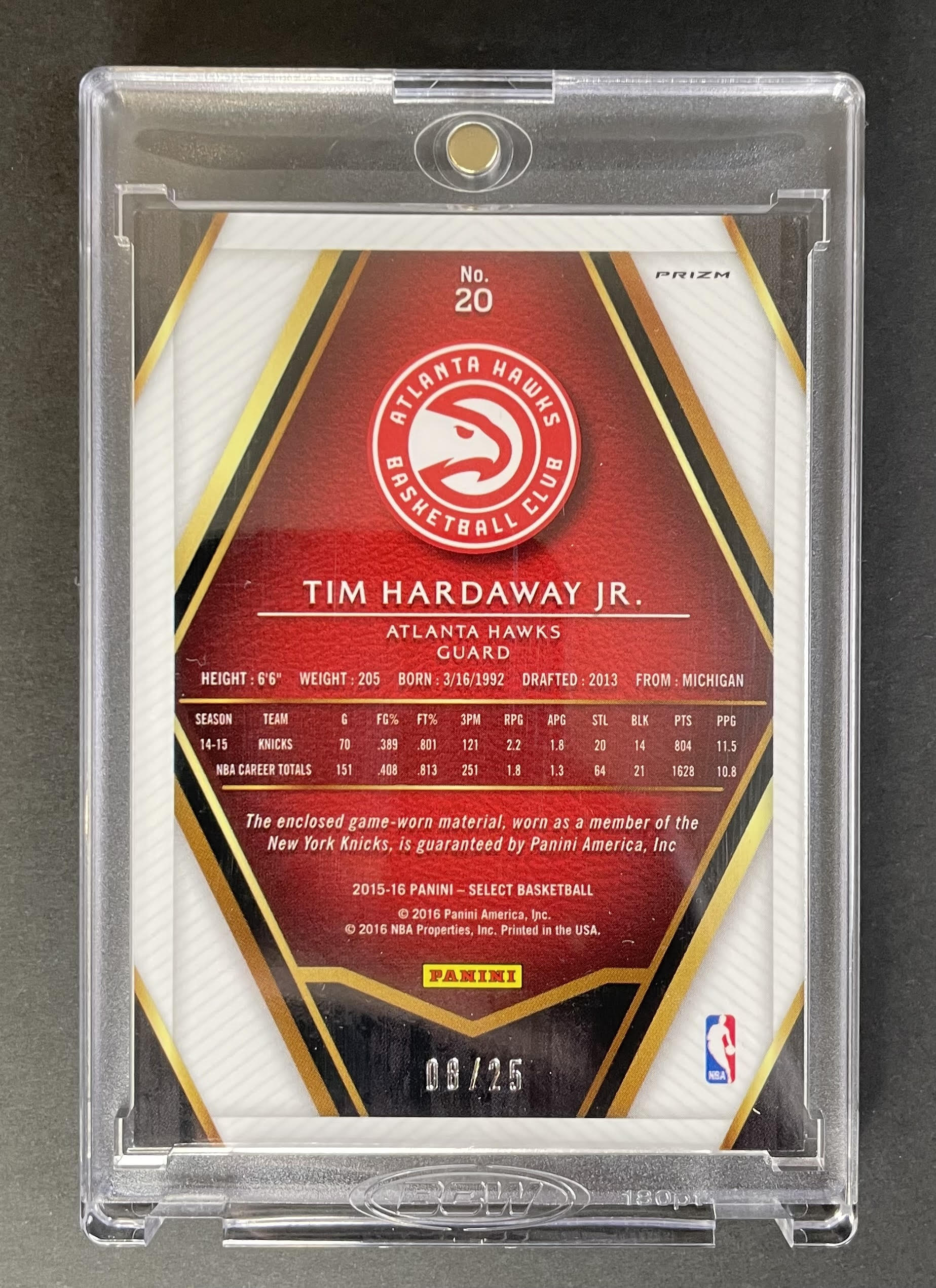 2015-16 Panini Select Tim Hardaway Jr Tie Dye Patch /25 #20