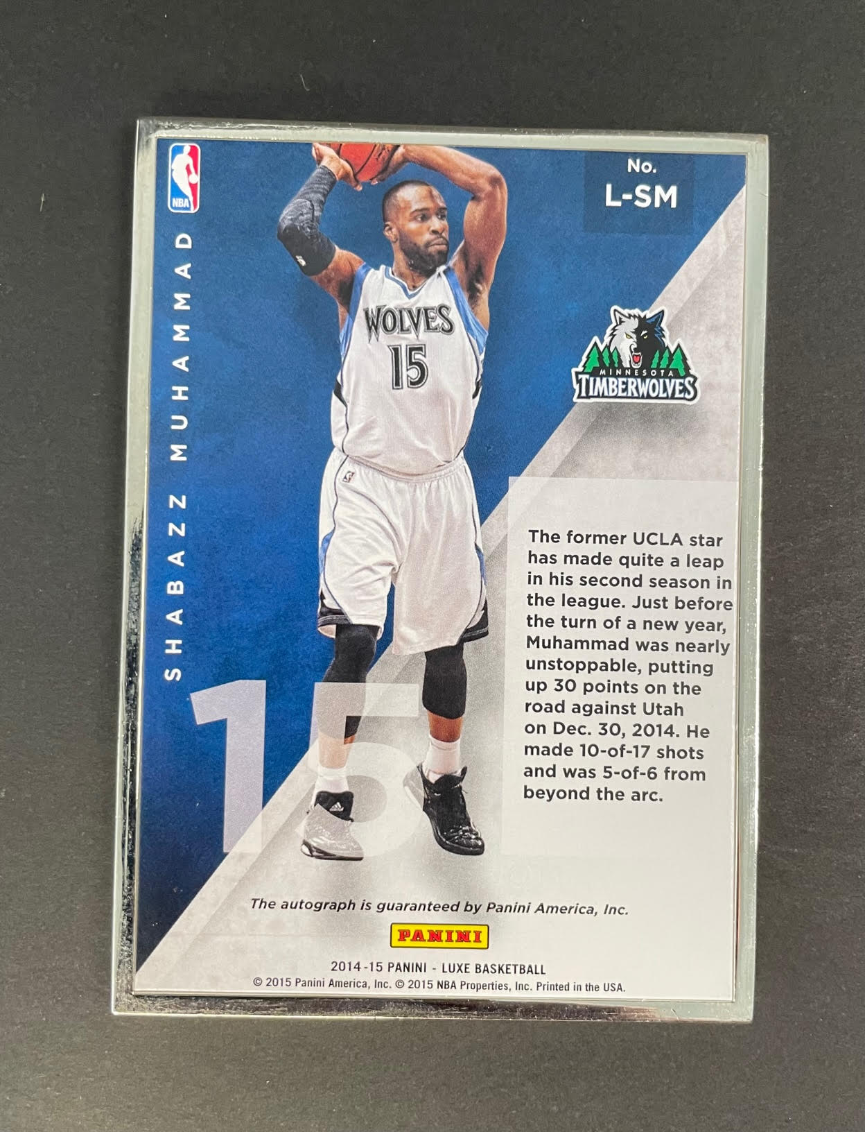 2014-15 Panini Luxe Shabazz Muhammad Auto /75 #LSM